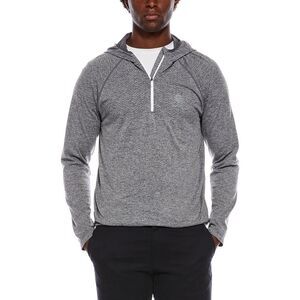 Ben Sherman Mens Seamless Knit 1/4 Zip Hoodie, Gray